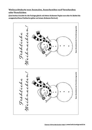 Schneemann Postkarten